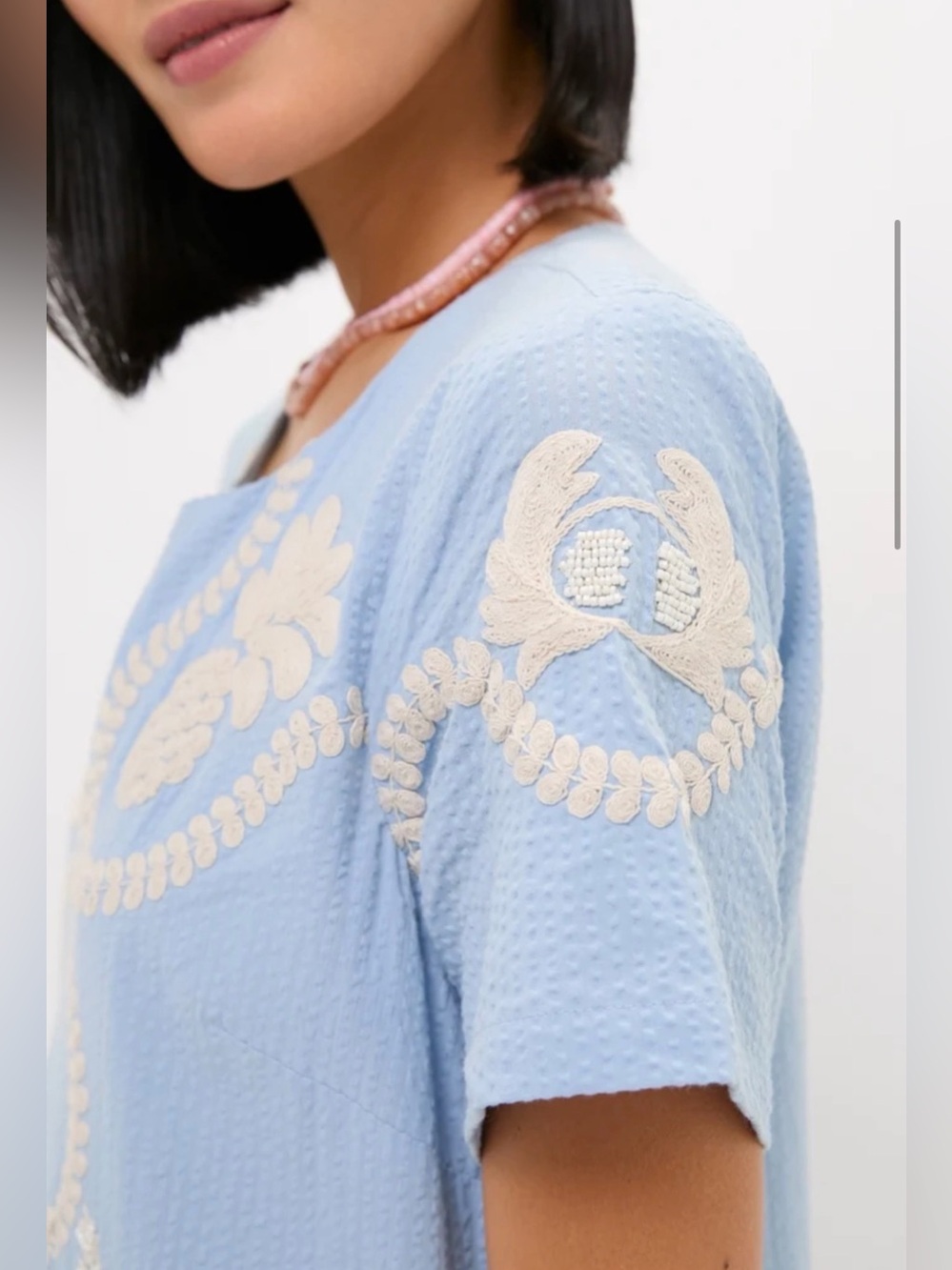 NWT TUCKERNUCK Blue Seersucker Embroidered James Dress Size XXL - Picture 5 of 10